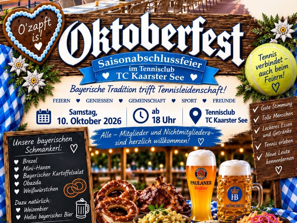 Oktoberfest & Saisonabschlussfeier am 10. Oktober