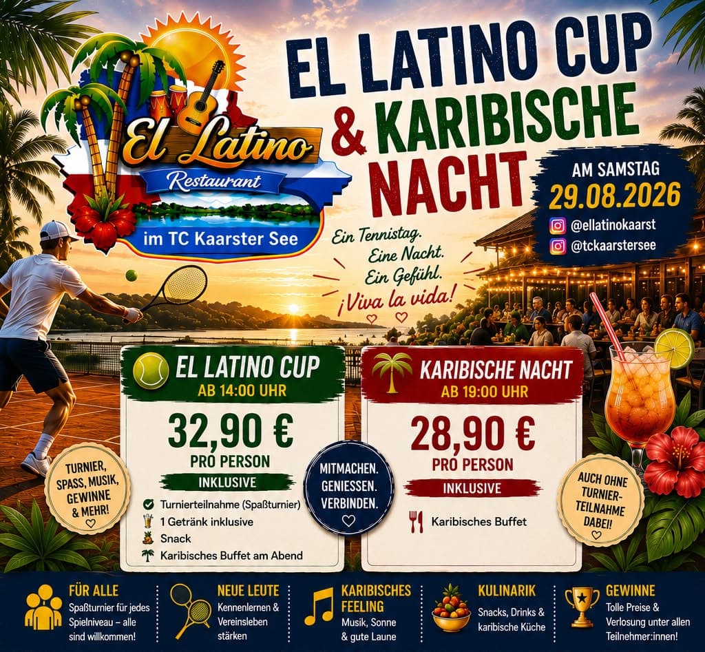 El Latino Cup & Karibische Nacht am 29.08.2026